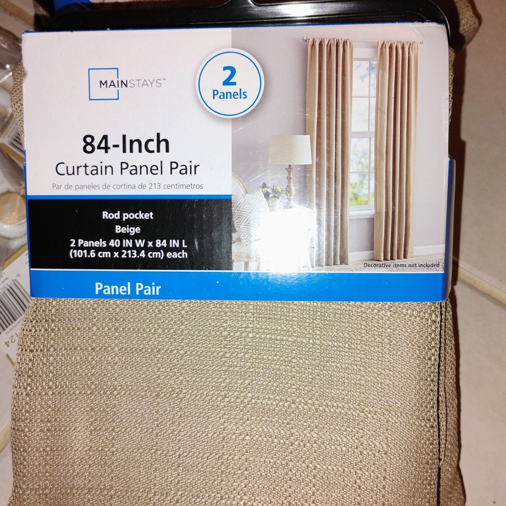 Mainstays Beige Curtain Panel Pair